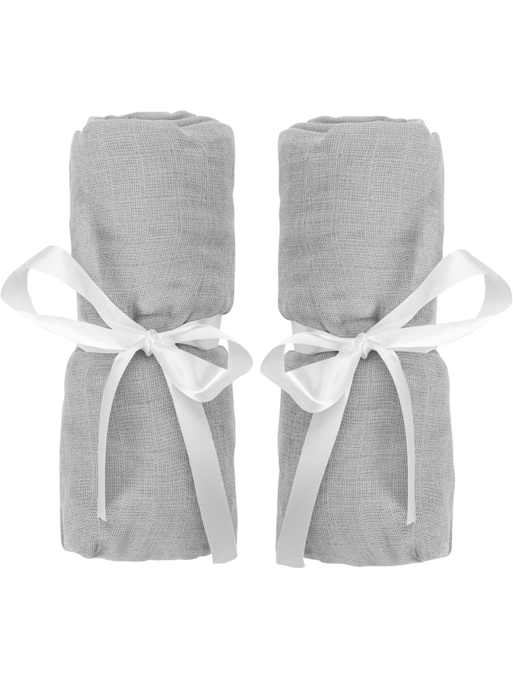 Newton Light Gray Cotton Muslin Bassinet Sheets - Set of 2
